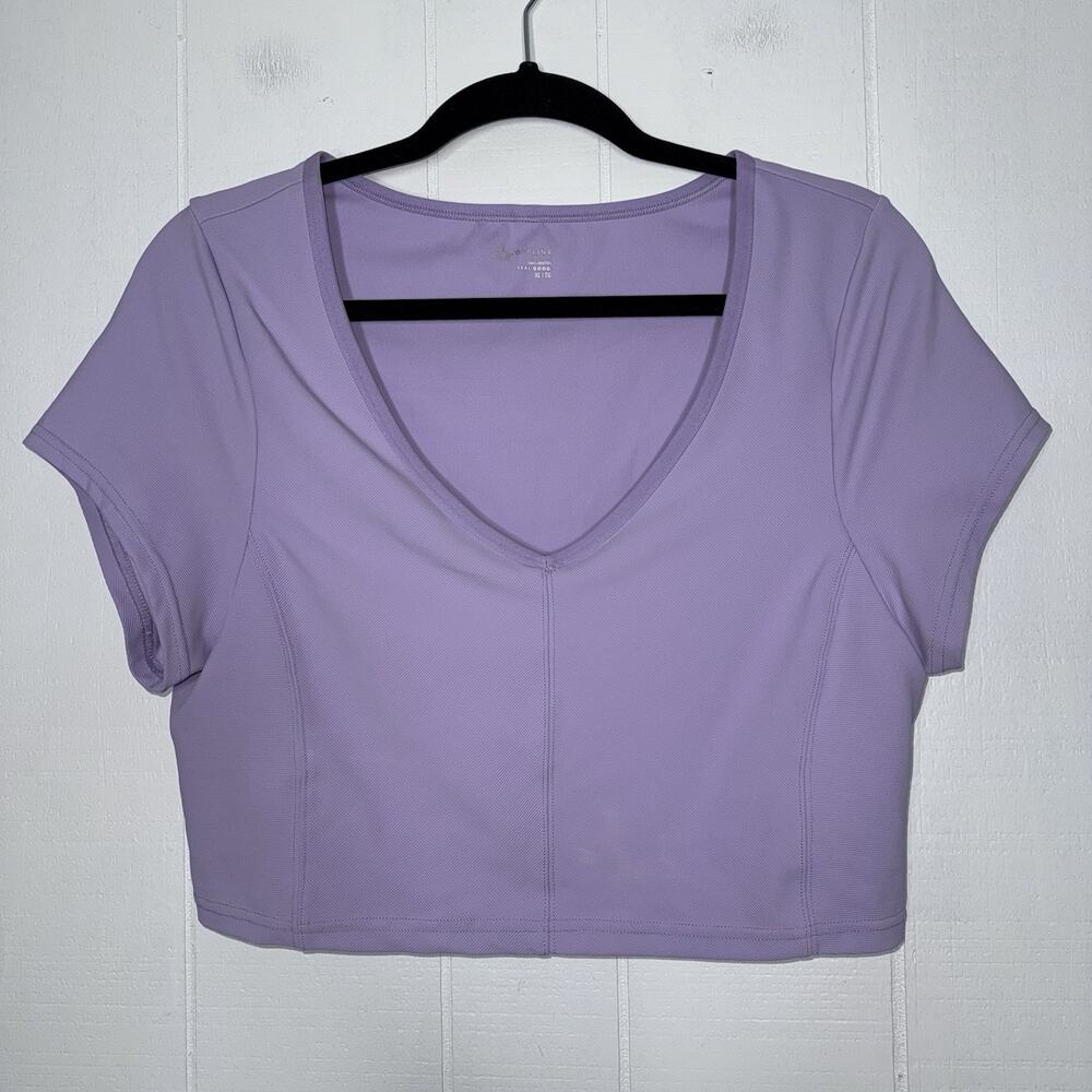 Offline Aerie Women’s Goals Athletic Crop Top Shelf Bra V Neck Purple Size XL